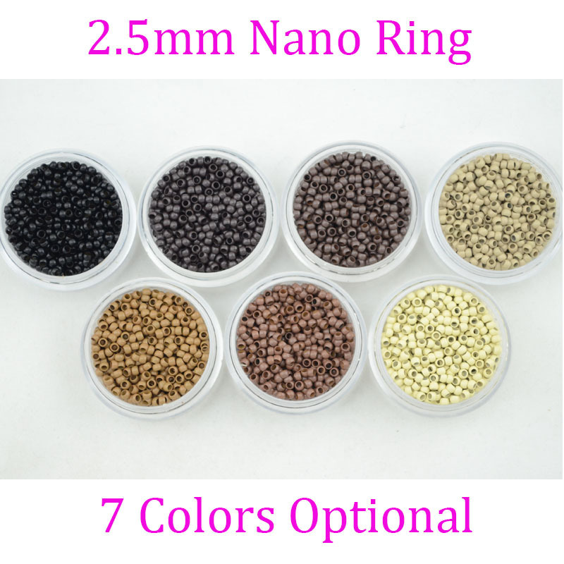 Nano Ring 2.5mm Nano Hair Extension Ring Copper Ring Micro Hair Extension Buckle Hair Buckle 1000 Capsules/Bottle