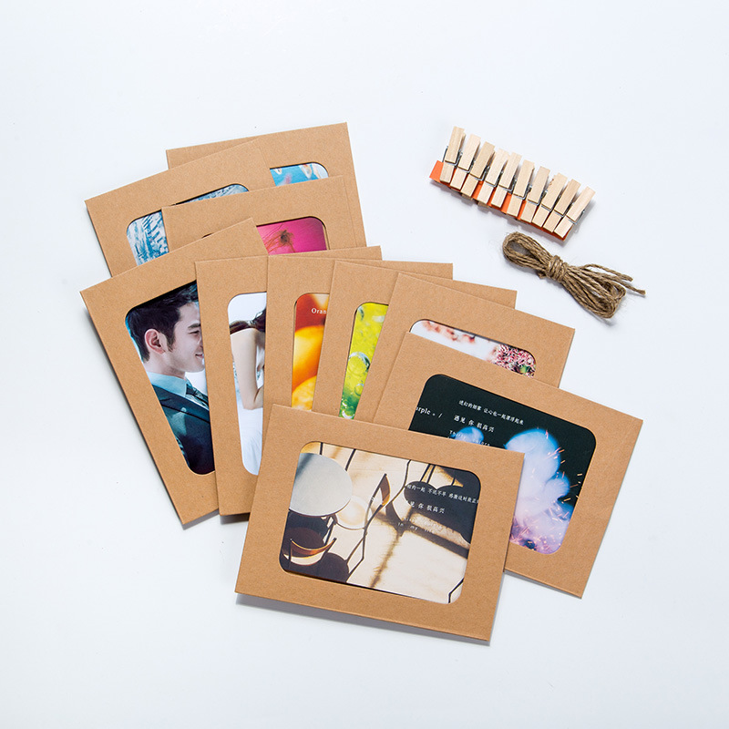 6 inch cowhide photo frame regional style cartoon girl hanging paper photo frame simple fashion style landscape wall