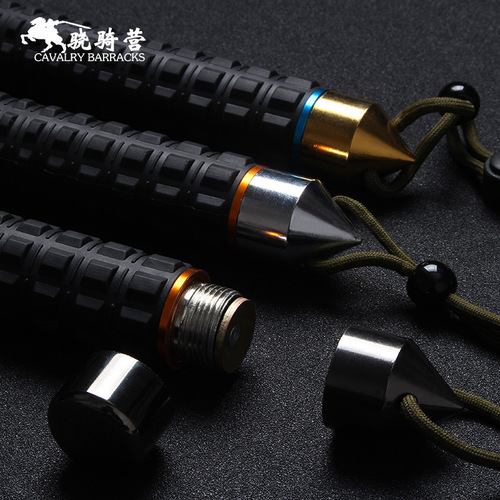 Three-section stick Hummer telescopic stick extended vehicle-mounted self-defense weapon swing stick rubber handle swing stick