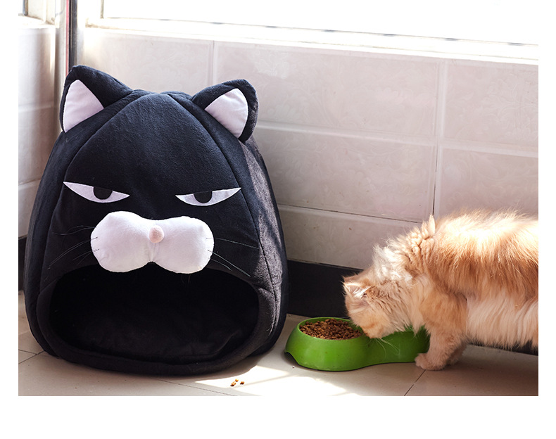 Nido de gato estilo tienda semicerrada, cama portátil para mascotas, mayorista
