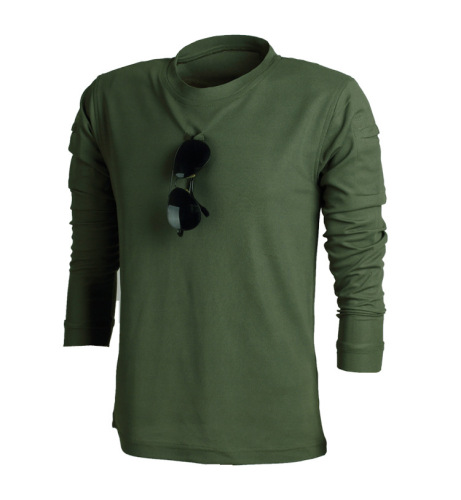 Relaxed Fit Men's Tactical Long Sleeve Elastic Sweat Absorbent Outdoor Training T-Shirt
