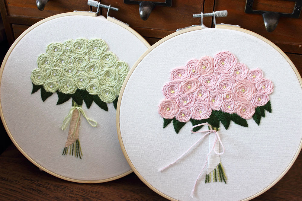 Directo de fábrica mano que sostiene la flor hecha a mano DIY tela novato bordado europeo flores y plantas paquete material kit costura traje