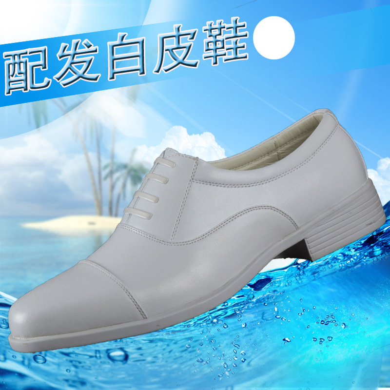 Wholesale white wedding leather shoes three-Joint white leather shoes men's wedding etiquette performance shoes formal wear work leather shoes