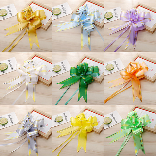 49# Hand drawn flower wedding ribbon wedding car door handle bow decorative flower fruit basket bow ribbon