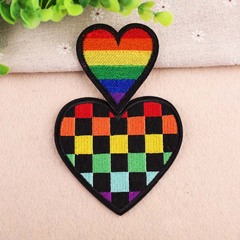 Embroidered patches with stylish designs, personalized DIY letter colorful heart embroidery fabric patches for clothing decoration and patches.