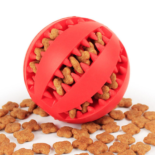 Puzzle dog molar teeth cleaning ball food leakage ball snack bite-resistant elastic ball rubber pet toy ball manufacturer wholesale