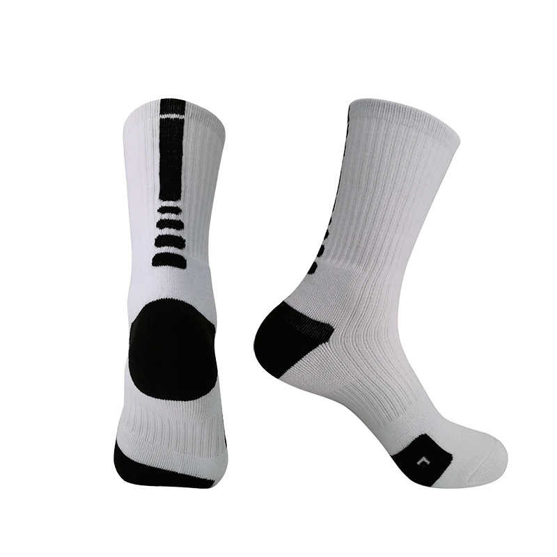 European and American Cross-Border Foreign Trade Popular Items: Terry Towel Sports Socks, Mid-Calf Men's Basketball Elite Quick-Dry Socks, Direct Sales from the Manufacturer