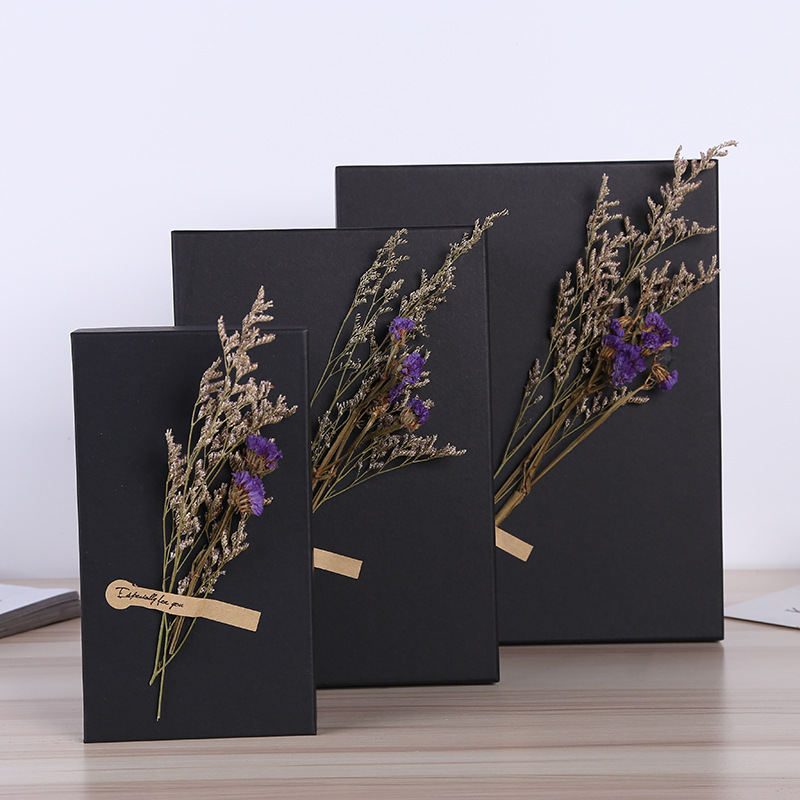 黑色永生花大中小号生日礼物包装盒DIY情人节礼物盒伴手礼盒
