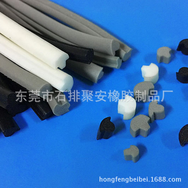 耐高温防水橡塑条灯具硅胶条 实心高弹性海绵方条薄片防水密封条