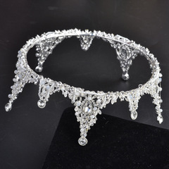 新娘皇冠結婚婚禮頭飾公主生日圓形王冠婚紗演出配飾韓式結婚飾品