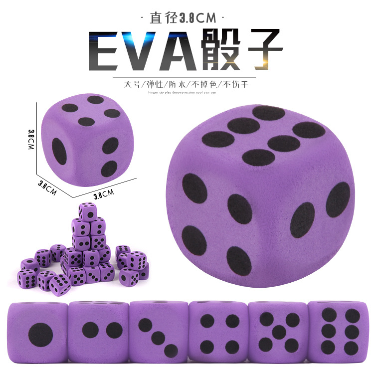 Big digital dice from foam