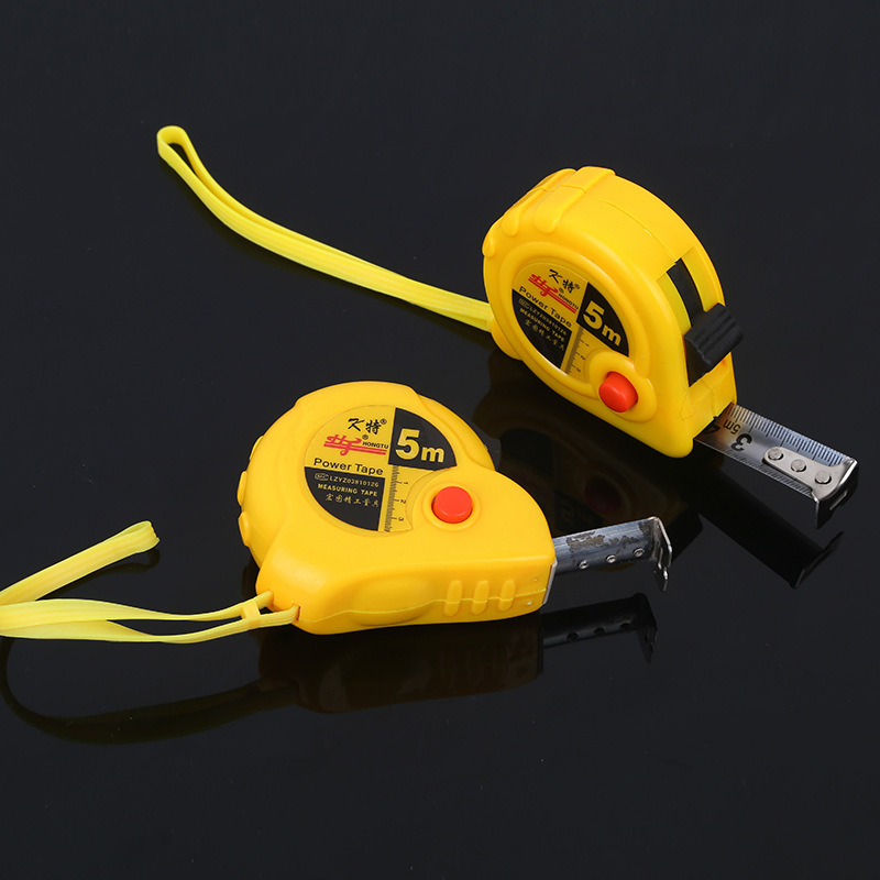 厂家测量工具 塑壳卷尺 合尺 5m米尺 明条电镀尺带塑壳 钢卷尺