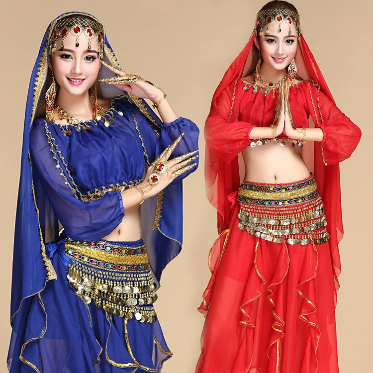 Новый стиль костюм для танца живота костюм для этнических танцев костюм для индийских танцев костюм для тренировок фонарь верхнее платье Весна и лето