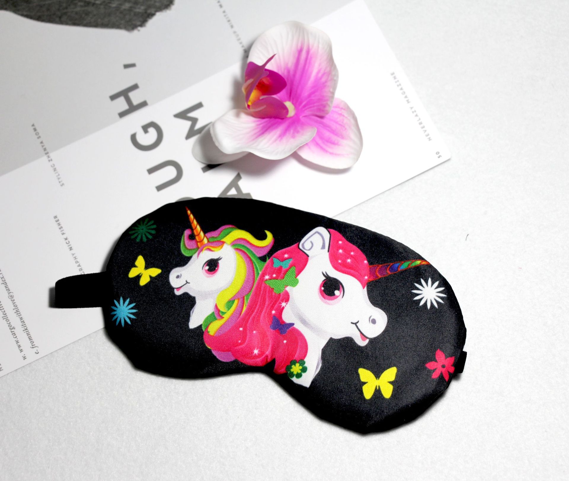 Transfronteriza nueva Máscara de ojo de dibujos animados impresión unicornio caballo sombreado sueño almuerzo descanso máscara de ojo fábrica personalizable