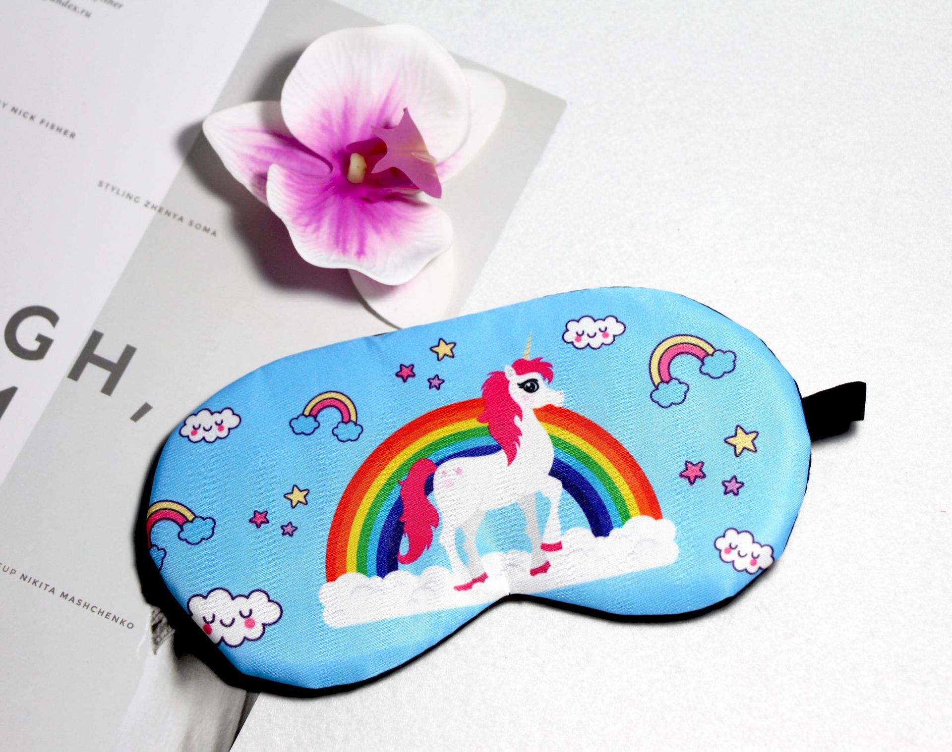 Transfronteriza nueva Máscara de ojo de dibujos animados impresión unicornio caballo sombreado sueño almuerzo descanso máscara de ojo fábrica personalizable