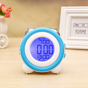 Simple three-dimensional led alarm clock mute with luminous electronic clock double bell alarm clock student alarm clock 0705