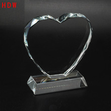 鸿鼎旺水晶白坯影像耗材批发心形空白水晶摆件DIY照片订 制