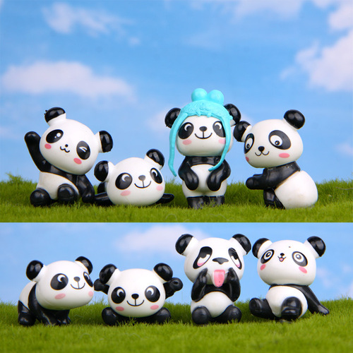 Japanese groceries 8 playful versions of pandas, Korean cartoon figures, creative and versatile gardening micro-landscape landscaping dolls