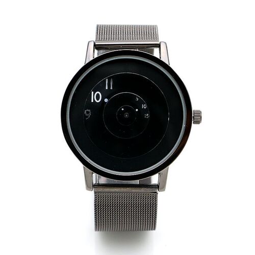 Korean version concept fashion watch mesh belt unisex watch turntable trend unisex steel band watch foreign trade watch