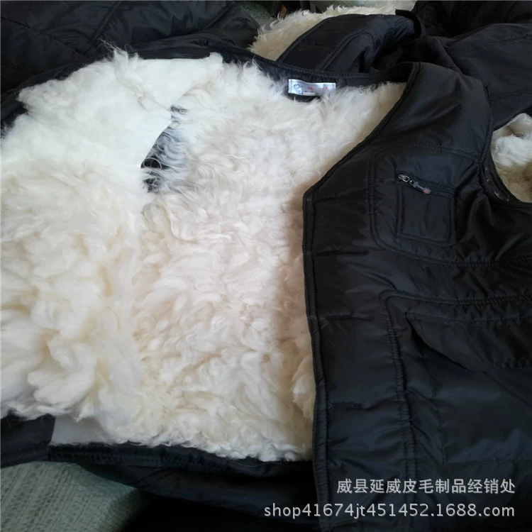 Фабрика оптом шерстяной длинный меховой жилет меховой интегрированный зимний теплый среднего возраста и пожилых жилет Новый