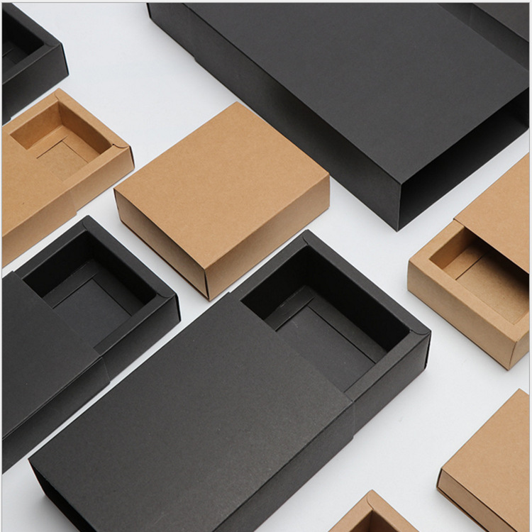 现货牛皮纸盒抽屉盒礼盒阿胶糕燕窝茶叶包装纸盒香皂化妆品盒子