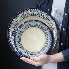 歐美客異域風情餐具套裝美式陶瓷西餐盤子菜盤沙拉碗面碗馬克杯