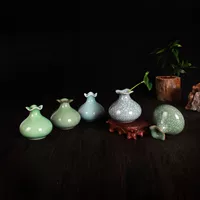 Бутылка с цветком из селадоновой глины, гидрофильная гранатовая бутылка, маленькая ваза