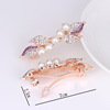 Small hairgrip, hair accessory, hairpins from pearl with bow, metal bangs, wholesale