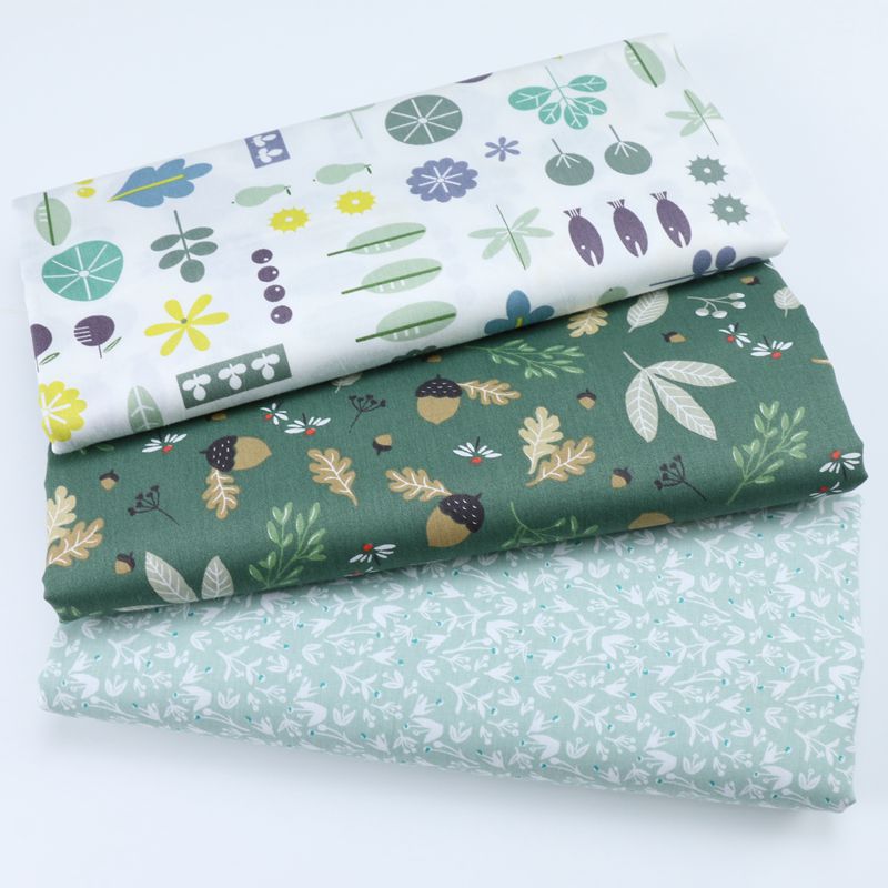 韩版绿色田园小碎花印花纯棉布料 家纺家居床上用品全棉布料批发