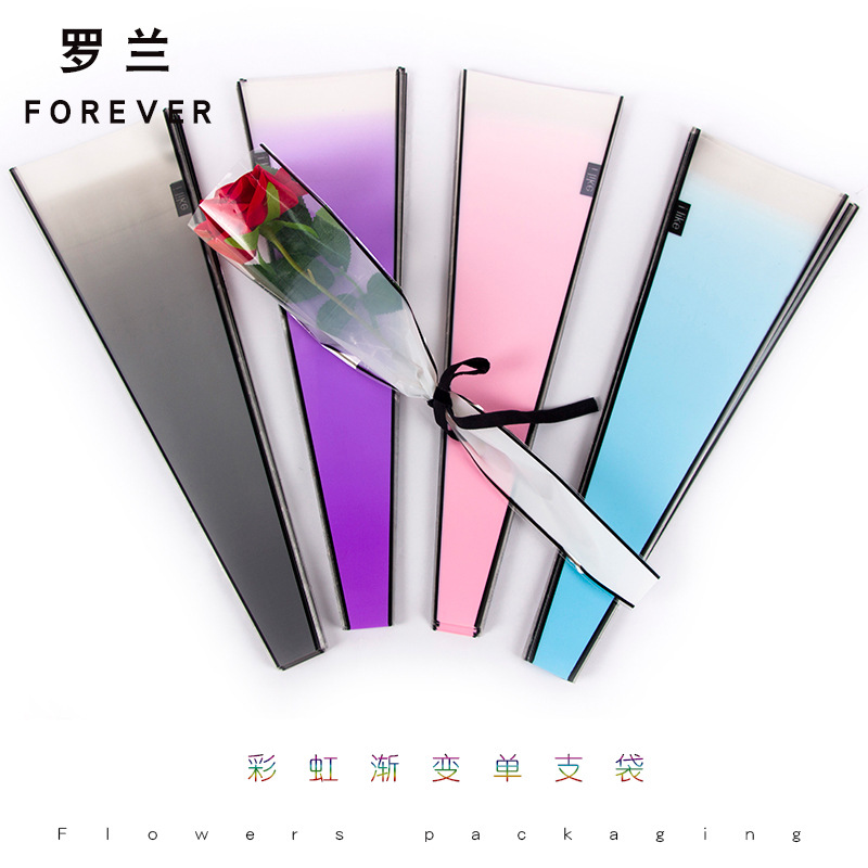Roland flor bolsa de embalaje Rainbow gradiente Rosa bolsa de flores bolsa individual ramo floral Flower shop material de embalaje