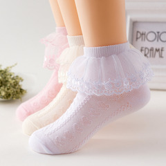 Children's lace socks white lace dance baby socks primary school students socks spring and autumn cotton socks girls socks girls
