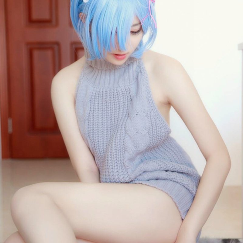 AliExpress nuevo europeo y americano cuello alto sin mangas backless knitwear suéter Amazon