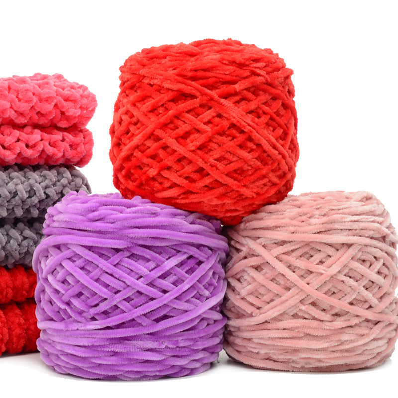 Chenille Yarn Handmade Coarse Yarn Wholesale Knitted Sweater Scarf Velvet Crochet Hand Blended Coarse Yarn