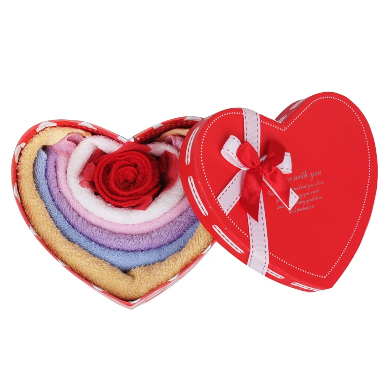 Полотенце-тортик в горошек с сердечками, креативный подарок для свадьбы, корпоративных мероприятий, подарочная коробка оптом