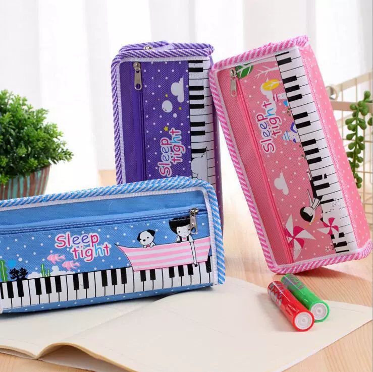 Пенал Fresh Piano, вместительный детский пенал для садика, принт пианино, случайный цвет