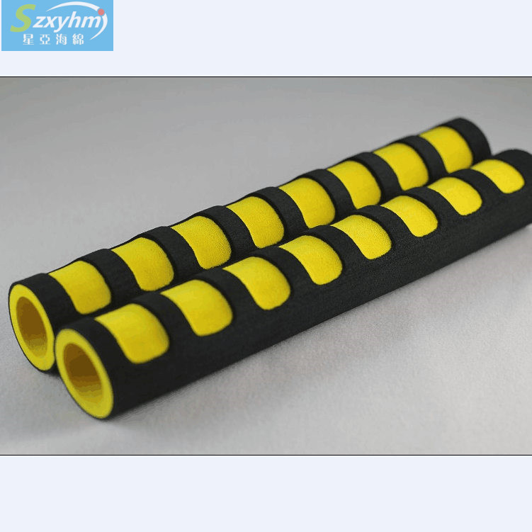 运动器材把套管保温管 双色高密度磨面NBR绵管 内孔带齿牙橡塑管