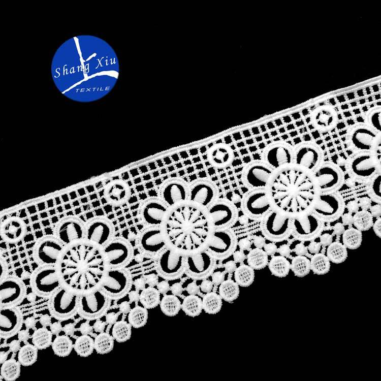 水溶蕾丝花边 牛奶丝刺绣条码 立体镂空绣花条花