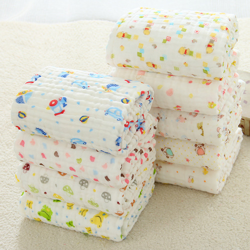6-layer baby cotton gauze bath towel children's blanket water-absorbent bubble fabric baby bath towel swaddle manufacturer wholesale