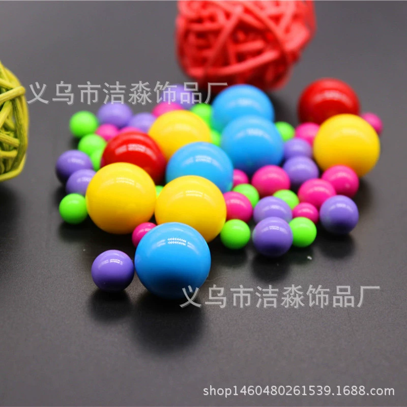 Color candy pearl perforated ballless round beads solid colorless real heart bead plastic acrylic color bead children's play
