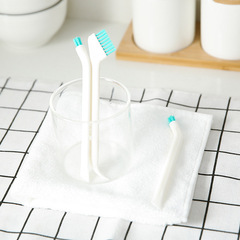 Set of 2 Multi-functional Dual-Head Scrub Brushes with Tail Scraper for Windows and Doors, Bottle, Nipple, and Cup Brushes