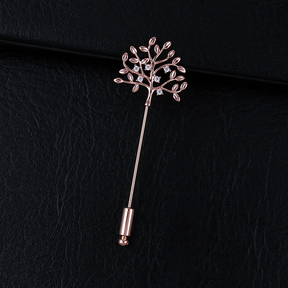 Brooch with zircon, high-end accessory lapel pin, high-quality style, micro incrustation