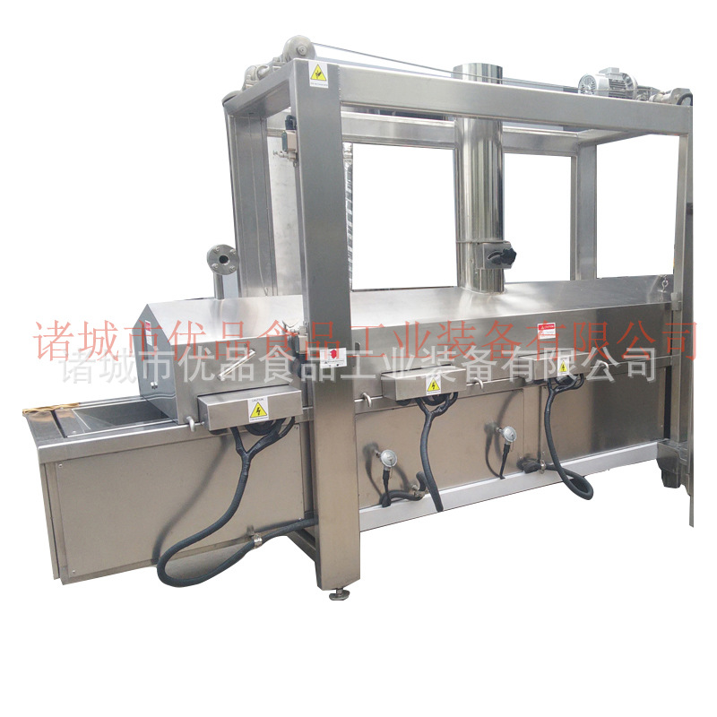 厂家热销电加热鸡柳连续生产油炸线  全自动网带式鱼豆腐油炸机