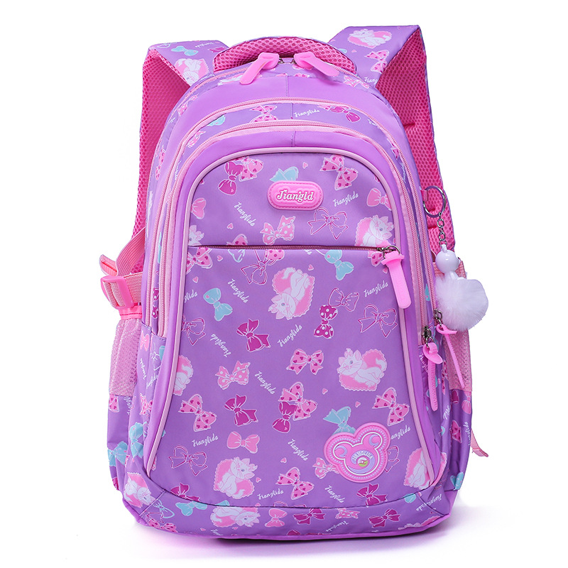 Natural de pescado al por mayor estudiante de la escuela primaria mochila femenina estilo coreano 3-6 grado chica reducción de la carga de protección de la columna vertebral mochila impermeable