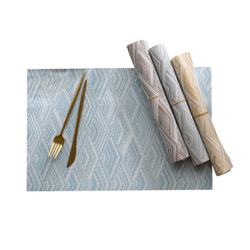 Nordic-style 3D stereoscopic wave PVC embroidered dinner mat, waterproof and anti-slip, Western restaurant table tray mat, wholesale