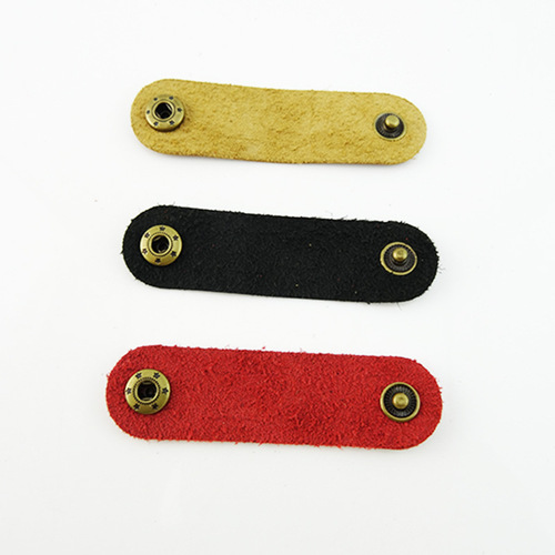 Manufacturer mobile phone data cable storage leather buckle headphone cable winder leather strap creative leather cable organizer
