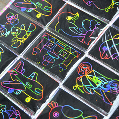 New scratch-off girl's hand-made scratch-off colorful scratch-off watercolor painting creative hanging board toy