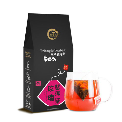 Rose Pu-erh Tea Real Fruit Tea Triangle Tea Bag Herbal Tea Rose Tea Tea Bag Tea Leaves Gift Box