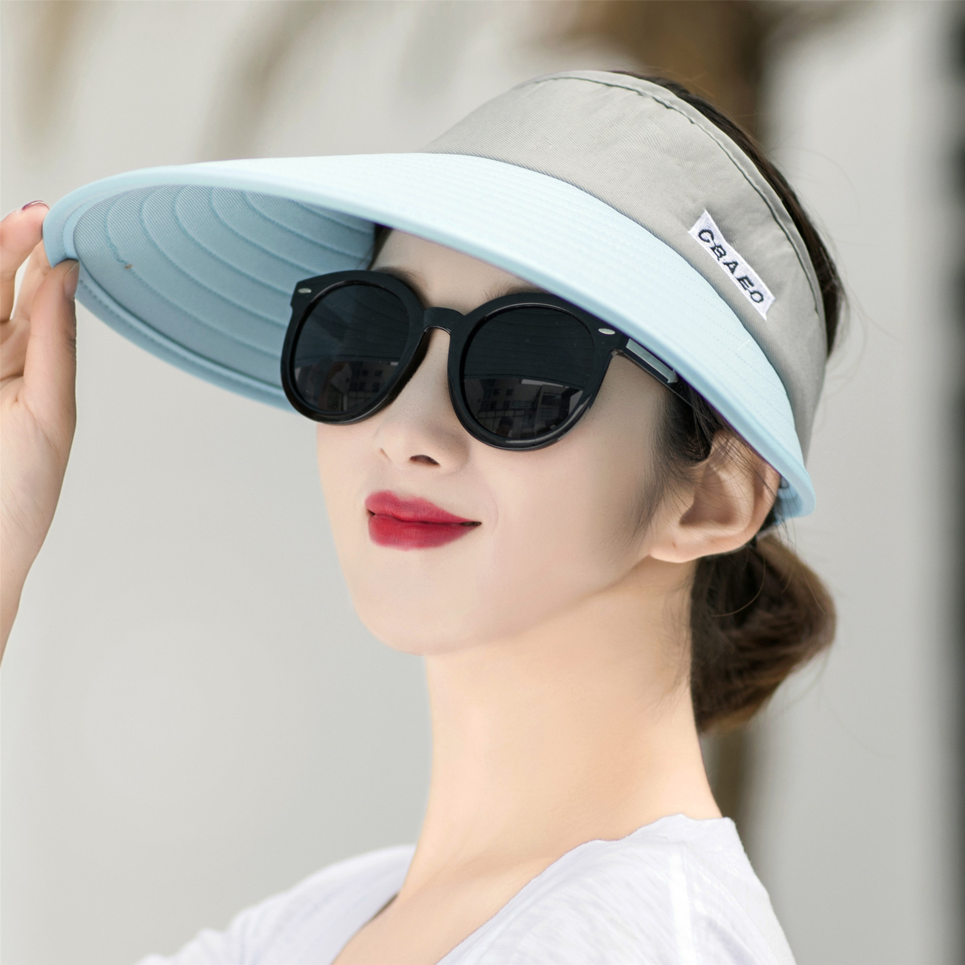 summer travel foldable hat solar-powered