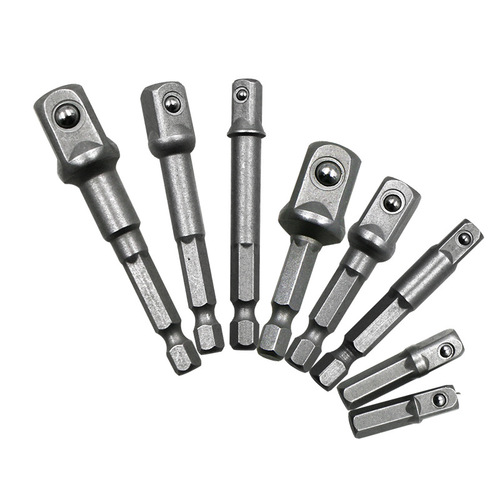 Hexagonal handle to square head sleeve adapter 1/4 3/8 1/2 air batch electric sleeve connection conversion rod adapter