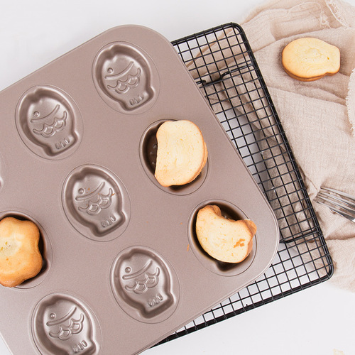 Baking mold 9-in-a-row cookie mold, half-round cartoon rabbit and panda paw cake mold, donut mold